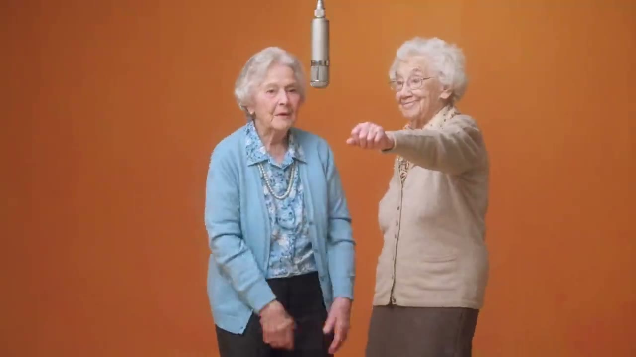 Grandma Rap Duo: Hotel Lobby AI visual reference